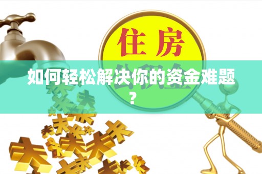 武川如何轻松解决你的资金难题？