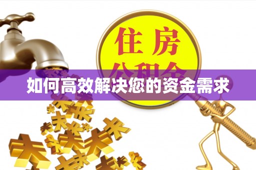 武川如何高效解决您的资金需求