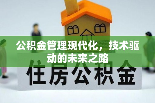 武川公积金管理现代化，技术驱动的未来之路